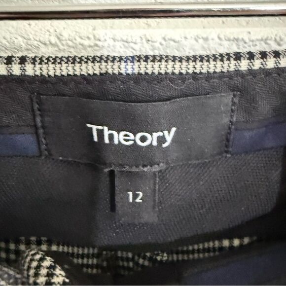 Theory Trecca Virgin Wool Plaid Pant Size 12 - Picture 3 of 6